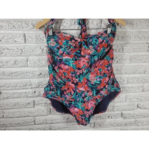 Catalina Women Swimsuit 2X 18W 20W Plus One Piece Built in Bra Halter FLO155XE - Picture 4 of 11